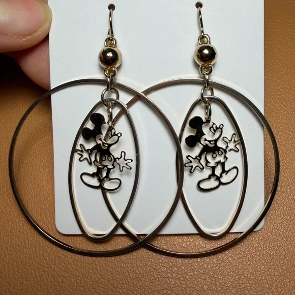 Disney Mickey Mouse Lightweight Dangle Hoop Earrings - Picture 2 of 10